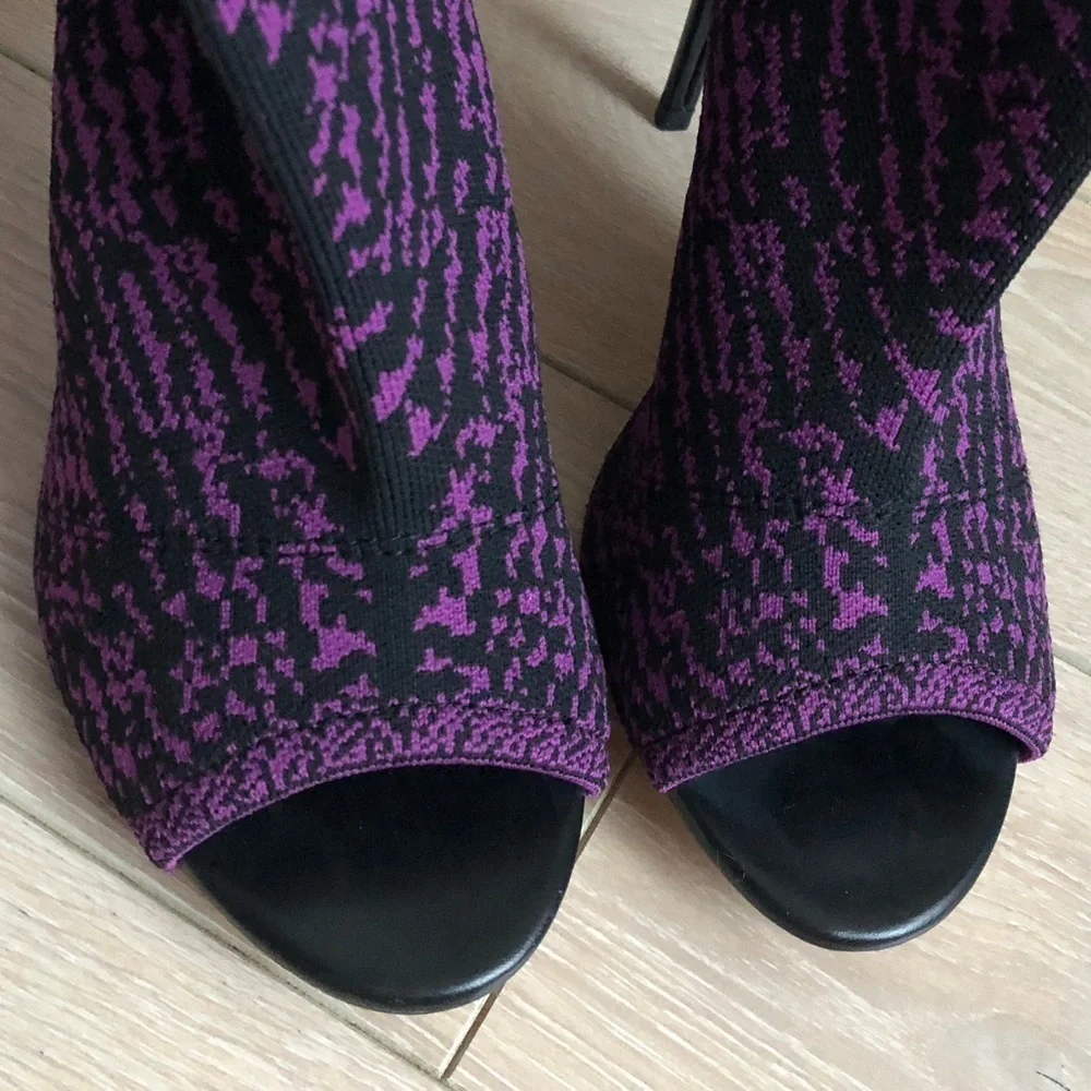 NWT Zara Women's Caged Open-Toe Heels in Black & Purple Size 8US 39EU - Picture 13 of 13